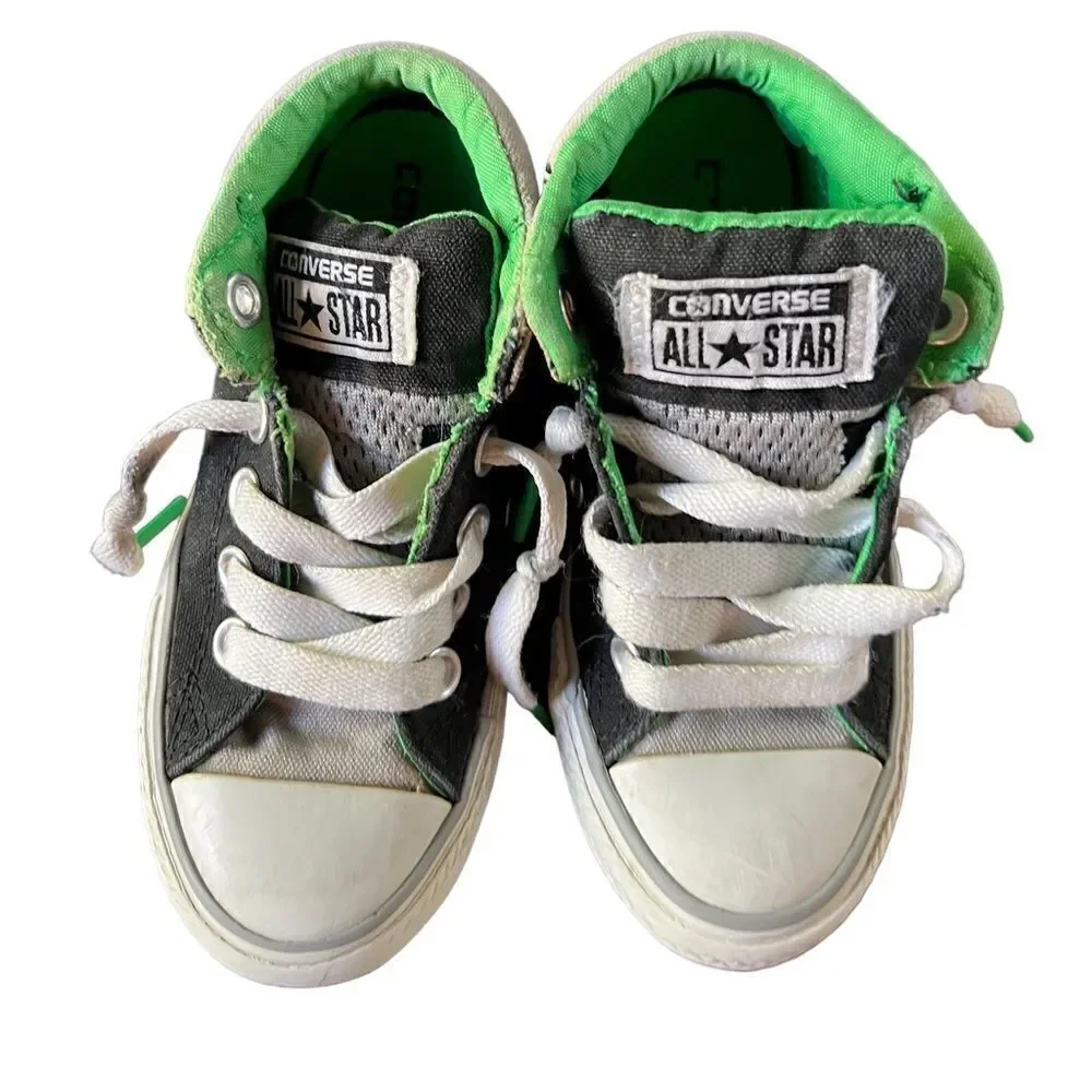 Converse All Stars unisex youth sneakers in grey, green‎ and black size 11